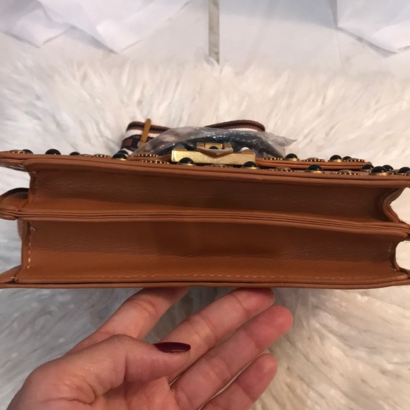 Izzy K Faux Leather Studded Satchel w/Removable - Picture 8 of 9